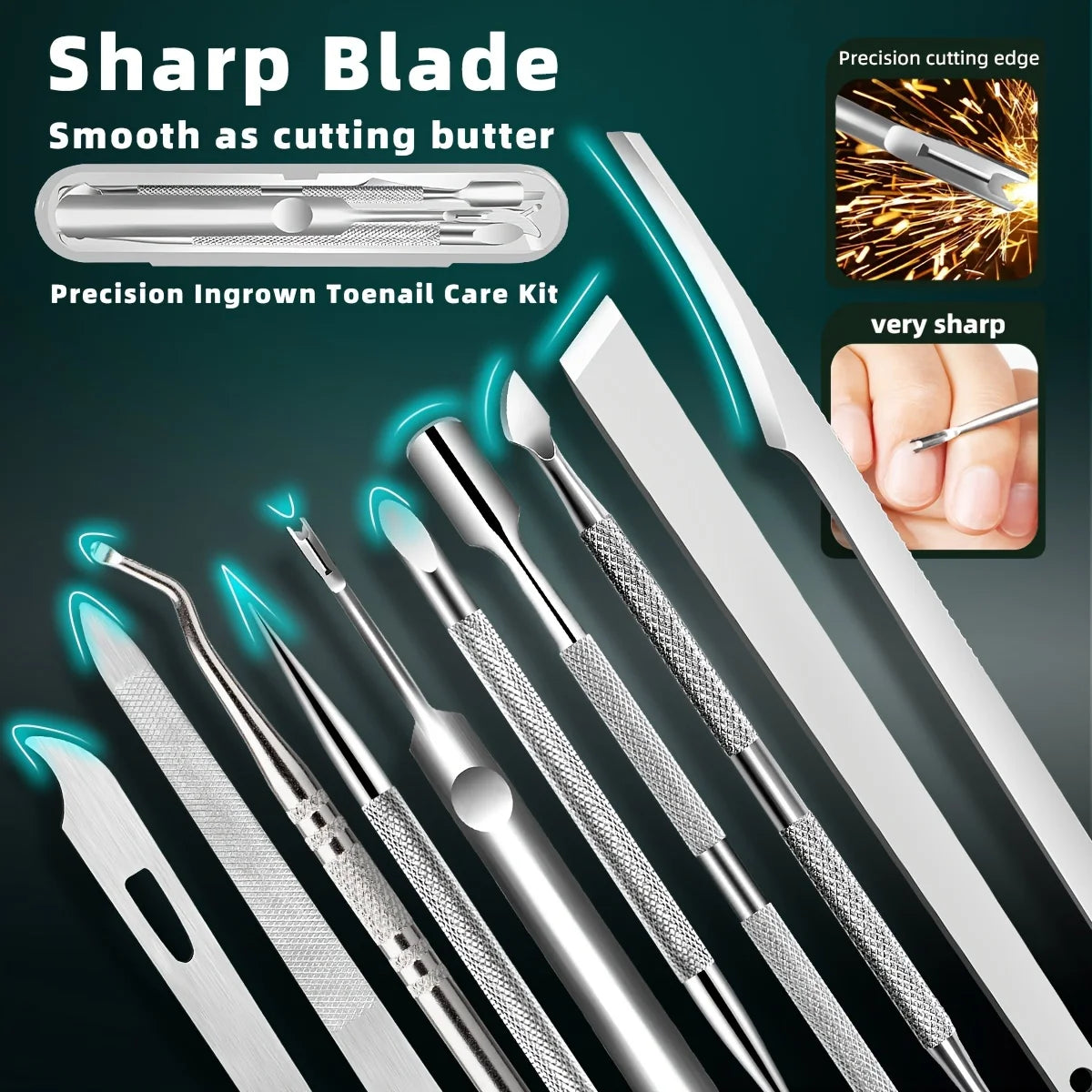 7-in-1 Pro Pedicure Kit | Stainless Steel Callus Remover & Cuticle Pusher | Home Spa & Salon Grade