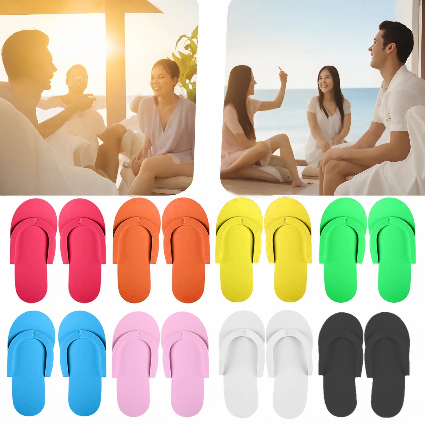 Luxe Disposable Pedicure Slippers – EVA Foam Spa Flip Flops for Salons