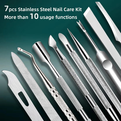 7-in-1 Pro Pedicure Kit | Stainless Steel Callus Remover & Cuticle Pusher | Home Spa & Salon Grade