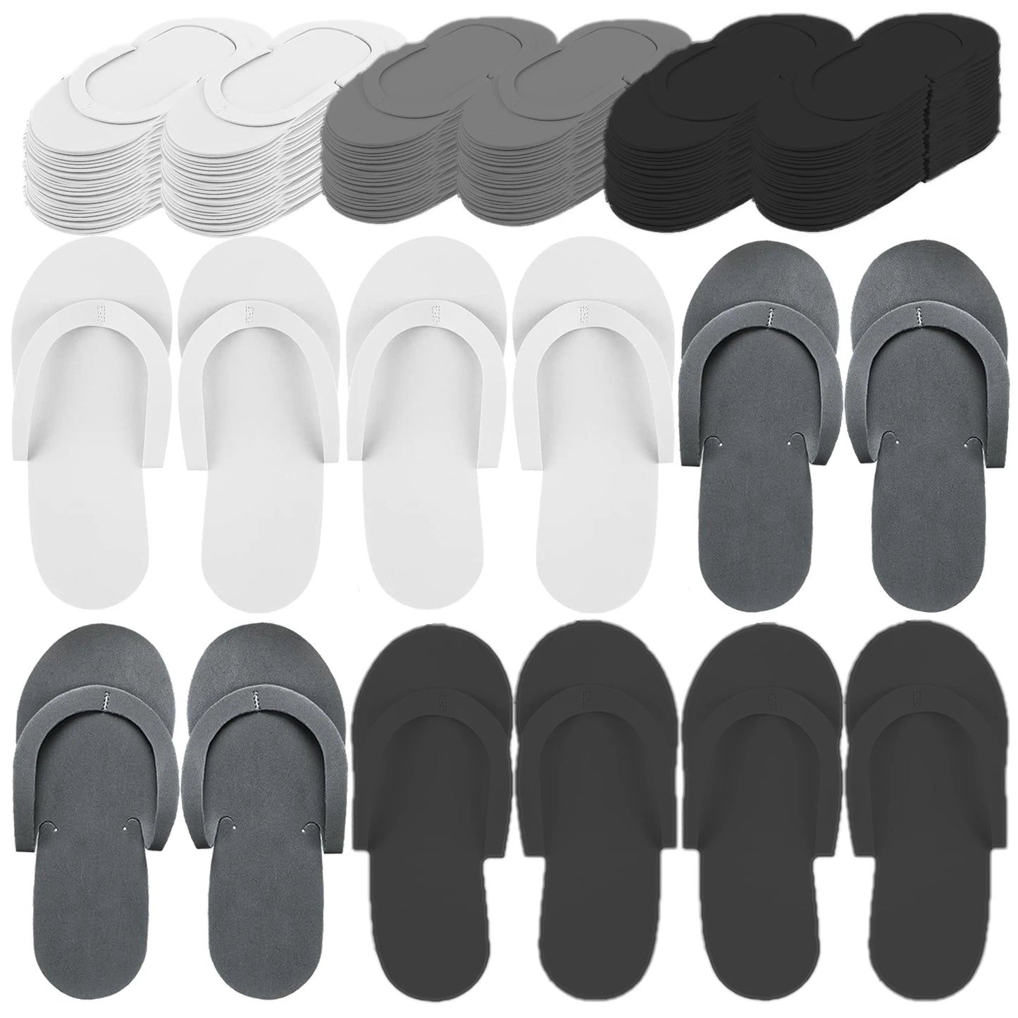 Luxe Disposable Pedicure Slippers – EVA Foam Spa Flip Flops for Salons